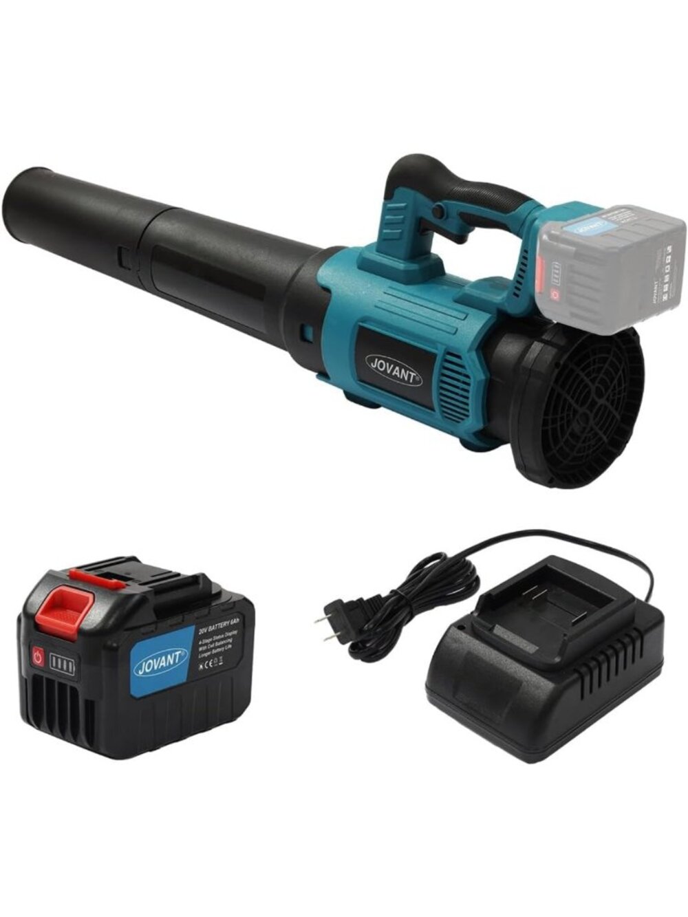 Powerful 670CFM Cordless Leaf Blower with 20V 6.0Ah Battery & Charger for Lawn